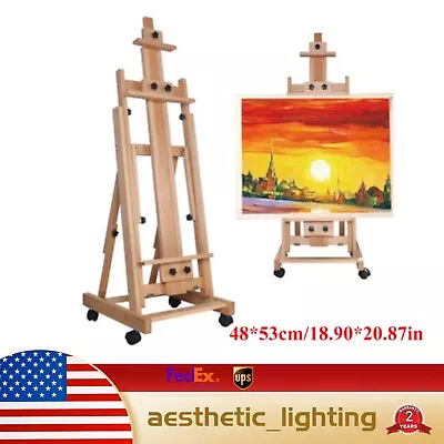 Large Heavy Duty Studio Artist Easel H-Frame Wood Painting Art Easel Stand • $147.25