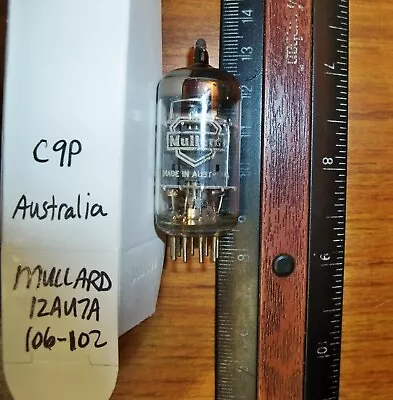 Strong MULLARD Shield Logo Short Gray Plate O Getter 12AU7A / ECC82 Tube • $24.99