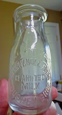 Cherry Knoll Farm Duprey  Clarified Milk Bottle 1/2 Pt So Burlington Vt    Bb • $4.95