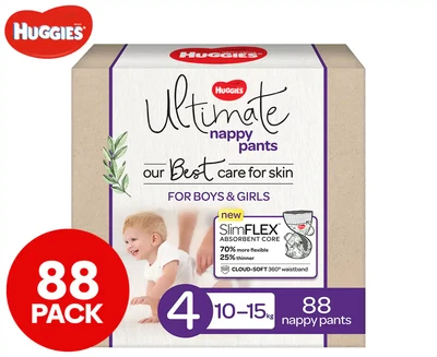 $76.65 • Buy Huggies Ultimate Size 4 10-15Kg Nappy Pants 88Pk