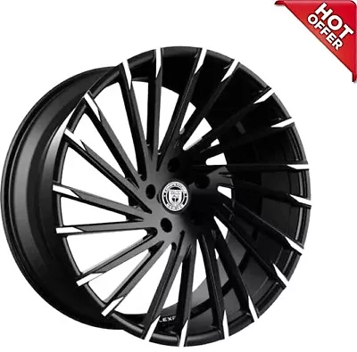 4ea 20  Staggered Lexani Wheels Wraith Black W Machine Tips Rims (S14) • $1739