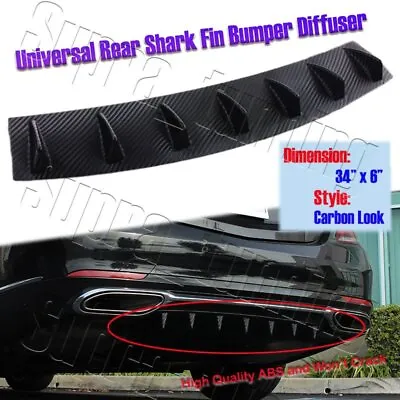 New Carbon Style Rear Lower Bumper Diffuser Fin Spoiler Lip Wing Splitter 34 X6  • $28.79