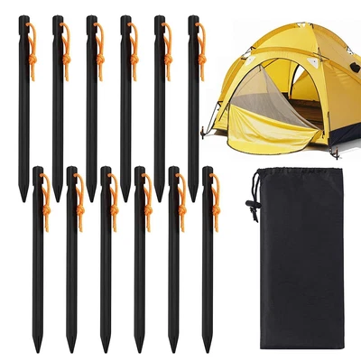 £9.90 • Buy 12 Pcs Tent Pegs Heavy Duty Metal Marquee Ground Stakes Gazebo Camping Awning