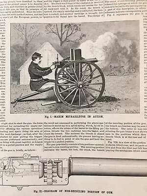 Maxim Automatic Machine Gun 1889 Nicaragua Canal • $16.95