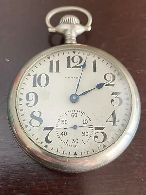 Vintage 18s Hampden Pocket Watch Gr. The Dueber Runs Good Year 191421 Jewel • $280