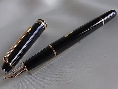 Montblanc Meisterstuck Classique 144 Fountain Pen Black GT 14K M Nib • $229.99