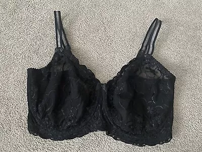 Panache Superbra Venus 2080 Underwired Bra Size 34ff Black With Lace Vgc • £5.50