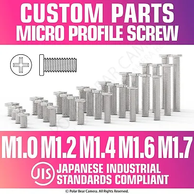 Tiny Screw M1.0 M1.2 M1.4 M1.6 M1.7 1/2/3/4/5/6mm Camera Lens JIS Micro Profile • £4.99