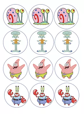 12 Spongebob Squarepants Edible Paper Cupcake Cookie Toppers CHOOSE SIZE • $6