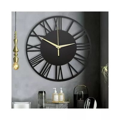 Modern 30CM Large Roman Numerals Skeleton Wall Clock  Open Face Round Home Offic • £11.99