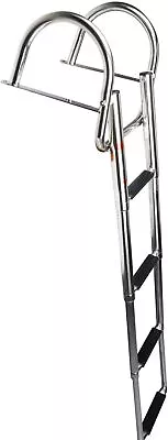 Stainless Steel 4 Step Boat Folding Ladder Pontoon Yacht Telescopic Swimming  • $95.99