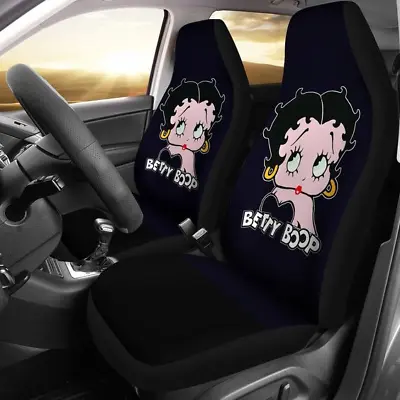$54.99 • Buy Cute Cartoon Betty Boop In Black Car Seat Covers (set Of 2)