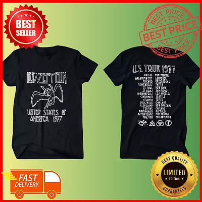 Led Zeppelin 1977 American Tour T-Shirt Unisex Black Mens S-5XL PPN11E • $20.75