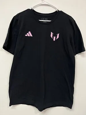 Adidas Adult Inter Miami CF Lionel Messi #10 Black T-Shirt Mens Size Medium • $24.88