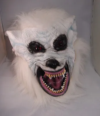 £16.99 • Buy White Werewolf Latex Mask Halloween Fancy Dress Wolf Scary Dog Snow Warewolf