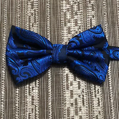 New Men's BUTTERFLY Design ROYAL BLUE Pretied Bow Tie Prom Wedding Formal Formal • $11.30