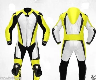 $303.01 • Buy Mens A Grade Leather Motorcycle 1PC Suit Motorbike Rider Racing Armour Sports AB