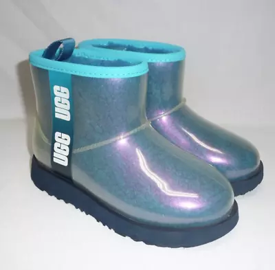 UGG Shoes Youth 1 Classic Clear Mini II Gradient  Pearl  Rain Boots Ankle • $25