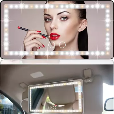 Car Sun Visor Vanity Mirror 60 LEDs Touch Screen Makeup Mirror For RV Truck SUV • $19.59