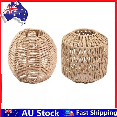 Simulated Rattan Lamp Cover Rustic Light Fixture Ceiling Light Cover Home Decor • $12.90