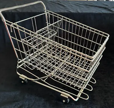 Mini Chrome Metal Shopping Cart/ Basket/Planter Display 11 Tall X 11  X 8  Wide • $19.99