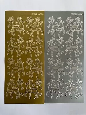 £1.49 • Buy Reindeer Christmas Peel Off Sticker Sheet For Card Making Craft Snowflakes