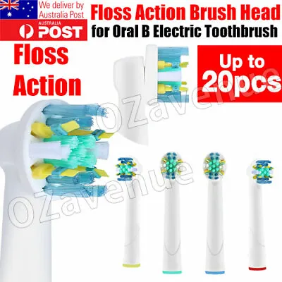 4/8/20pcs FLOSS ACTION For Oral B Compatible Electric Toothbrush Brush Heads AU • $4.70