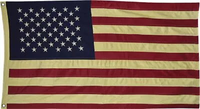 NEW AMERICAN FLAG 50 Stars 58  X 34  AGED Tea Stained Patriotic Americana  • $45.95