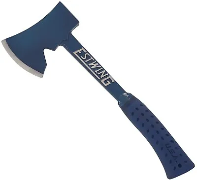 Estwing E6-25A 15  Camper's Axe W/Tent Stake Puller Solid Steel Nylon Sheath • $38.99