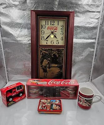 Vintage Coca-Cola (Rare Golf) Wall Clock ( Mugs Playing Cards & Truck Toy) Lot • $125