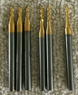 1/16 Dia 1/8 Shank BALL END MILL LOT Of (6) SOLID CARBIDE Rotary Bit Burr Router • $16