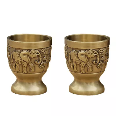  2 Pcs Gold Decor Imitation Copper Cup Vintage Shot Glass Fashion • £10.18