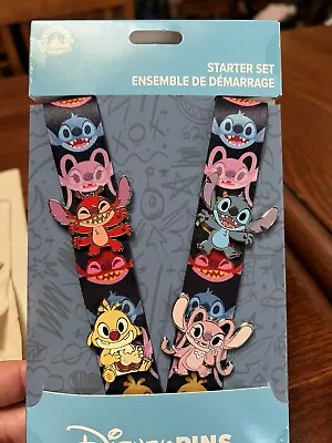 New Disney Parks 2024 Stitch And Friends Starter Lanyard 4 Pin Set • $47.99