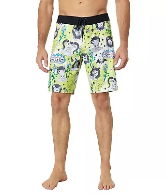 Volcom Surf Vitals Ozzy Stoney 19  Boardshorts Glimmer Yellow Men's Size 34 $65 • $15.30