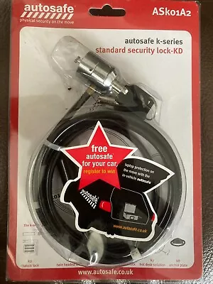 Brand New Security Laptop Cable Lock & Keys AUTOSAFE K-series ASk01A2 • £0.99