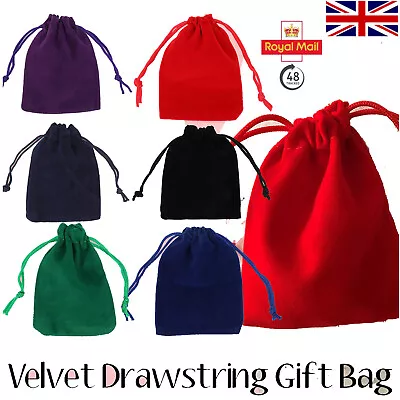 10-100pcs Velvet Drawstring Gift Bag Wedding Jewellery Candy Party Pouch Bags UK • £1.99