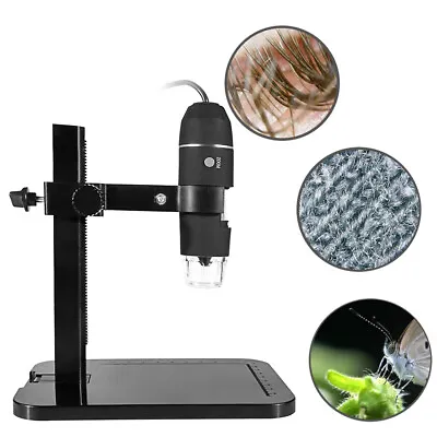 8LED 1000X USB Digital Microscope Endoscope Magnifier Camera W/ Stand Black D5Q7 • $19.29