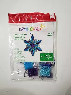 Xmas Ornament KIT Stained Glass Snowflake Makit & Bakit Suncatcher Crystals Blue • $9.95