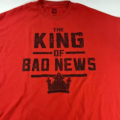 WWE Mens Red Wade Barrett The King Of Bad News Graphic Pullover T Shirt Size 3X • $18.75