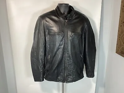 Andrew Marc New York Leather Motorcycle Moto Cafe Jacket Men's M Very Nice • $75