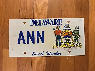 Delaware License Plate Vanity Tag Booster “ANN” Aluminum • $26.95