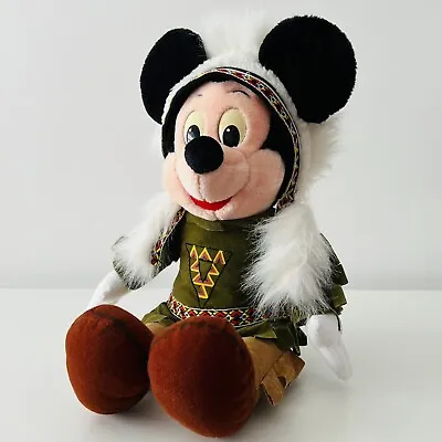 Vintage Disneyland Paris Mickey Mouse Native American Indian Plush Teddy World • £9.95