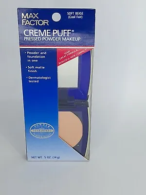 Max Factor Creme Puff Pressed Powder Makeup Soft Beige( Cool Fair) • $14