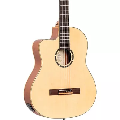 Ortega Family Series RCE125SN-L Thinline A/E Classical Guitar Natural Matte • $349.99