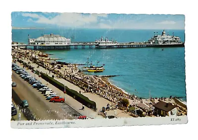 1968 Postcard Of Eastbourne Pier And Promenade • £1.75