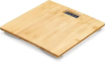 Bamboo Electric Bathroom Scale Natural Water Resistant Platform Slim Design • £10.99