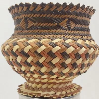 Vintage Tarahumara Hand Woven Pine Needle Basket Copper Canyon Mexico • $15