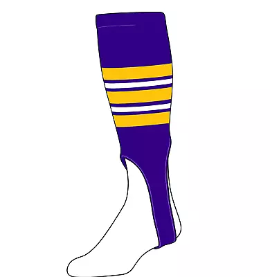 TCK Baseball Stirrups Large (300F 7in) Purple Gold White • $14.99