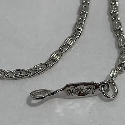 Vintage MONET Silver Tone  Scroll Snail Chain Necklace 18  • $14.95