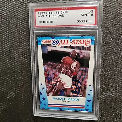 MICHAEL JORDAN 1989 Fleer Sticker #3 Chicago Bulls PSA 9 • $15